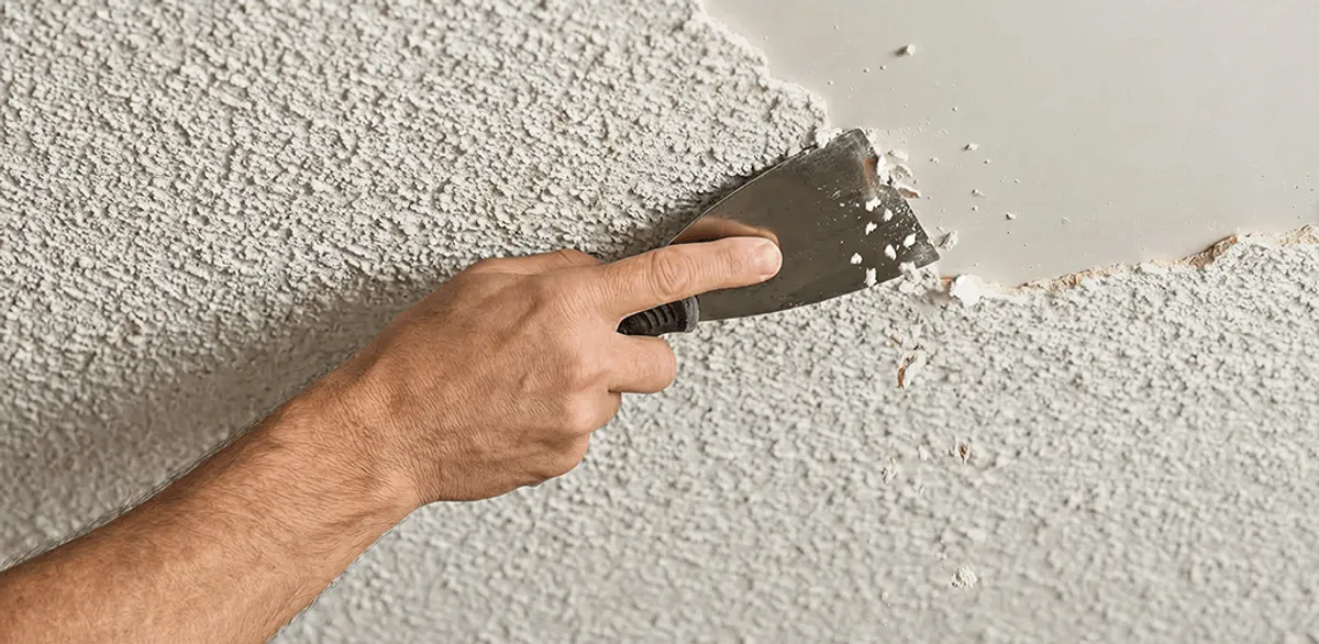 Popcorn ceiling removal scraping off textured ceiling finish in Memphis, TN