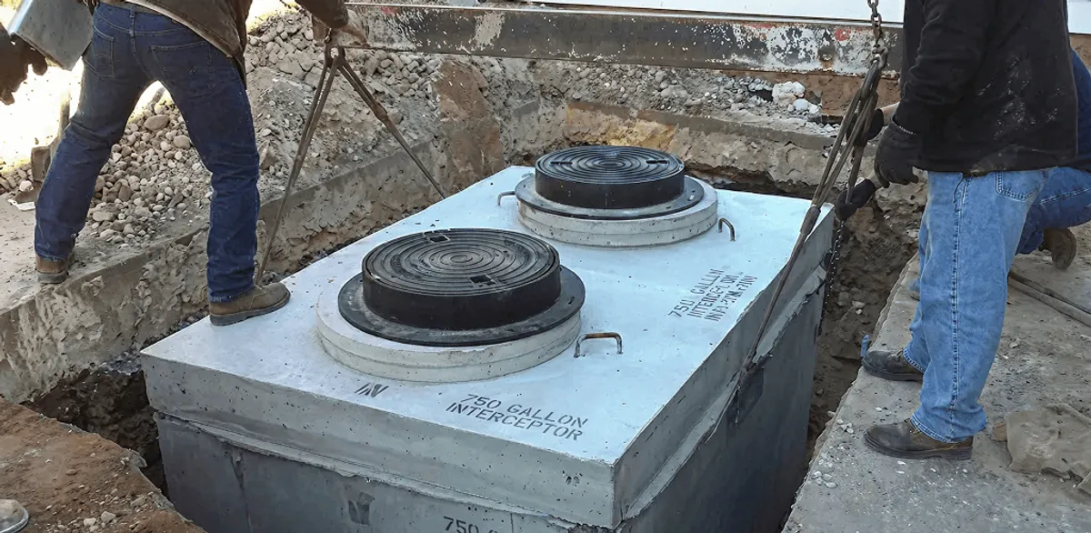Grease trap installation for a commercial property drainage system in Memphis, TN