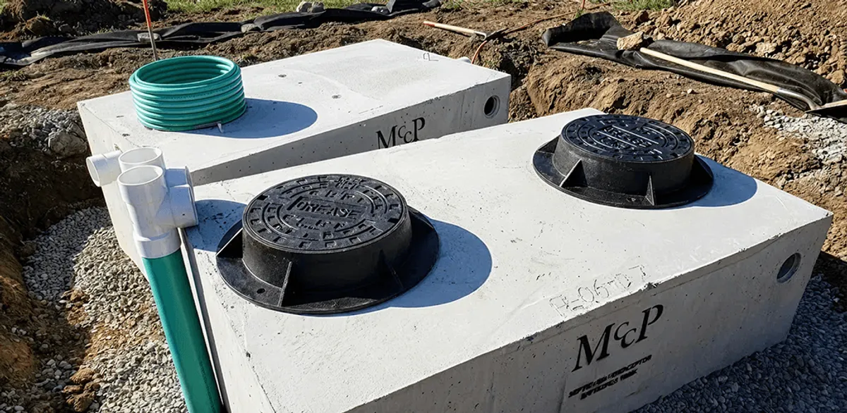 Grease trap installation unit set in place for drainage protection in Memphis, TN