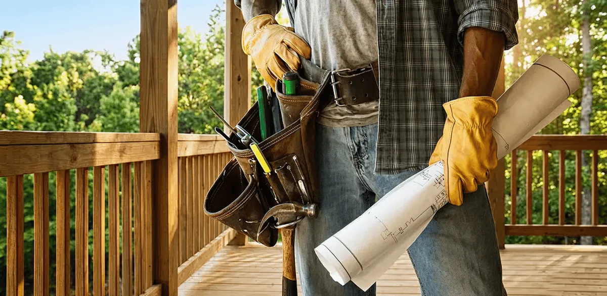 Professional handyman with tool belt ready for home repairs in Memphis, TN
