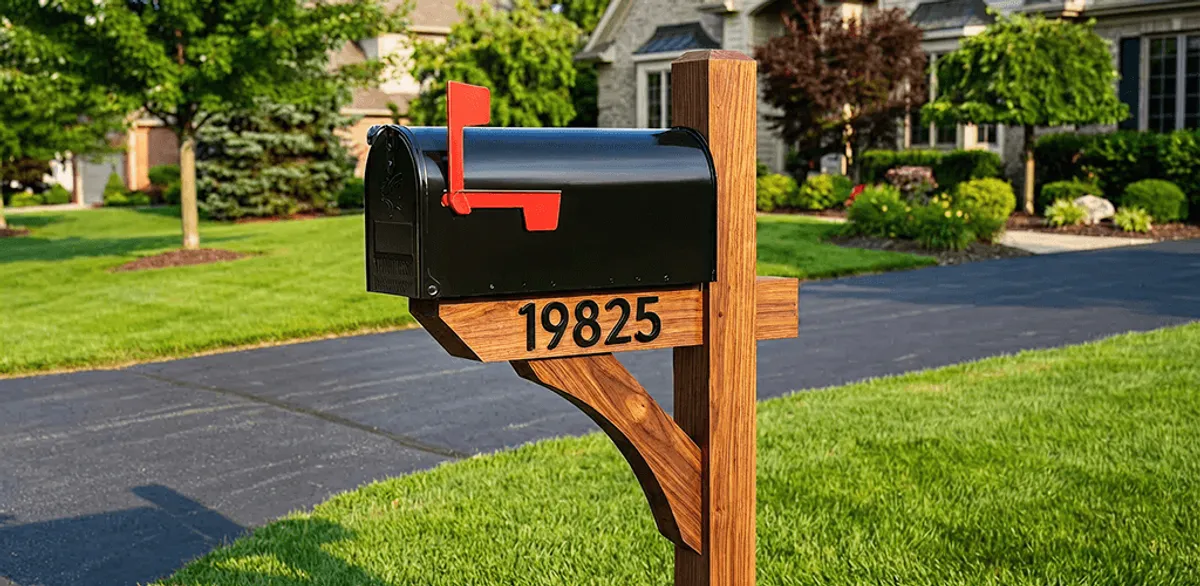 New mailbox installation with post and address number for a home in Memphis, TN
